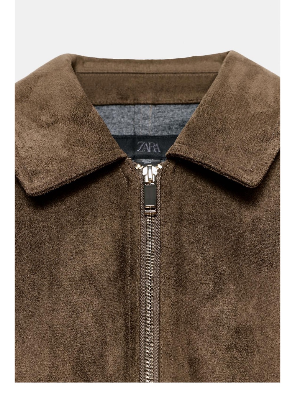 Zara Suede-Look Bomber Jacket - Women's - Picture 3 of 8